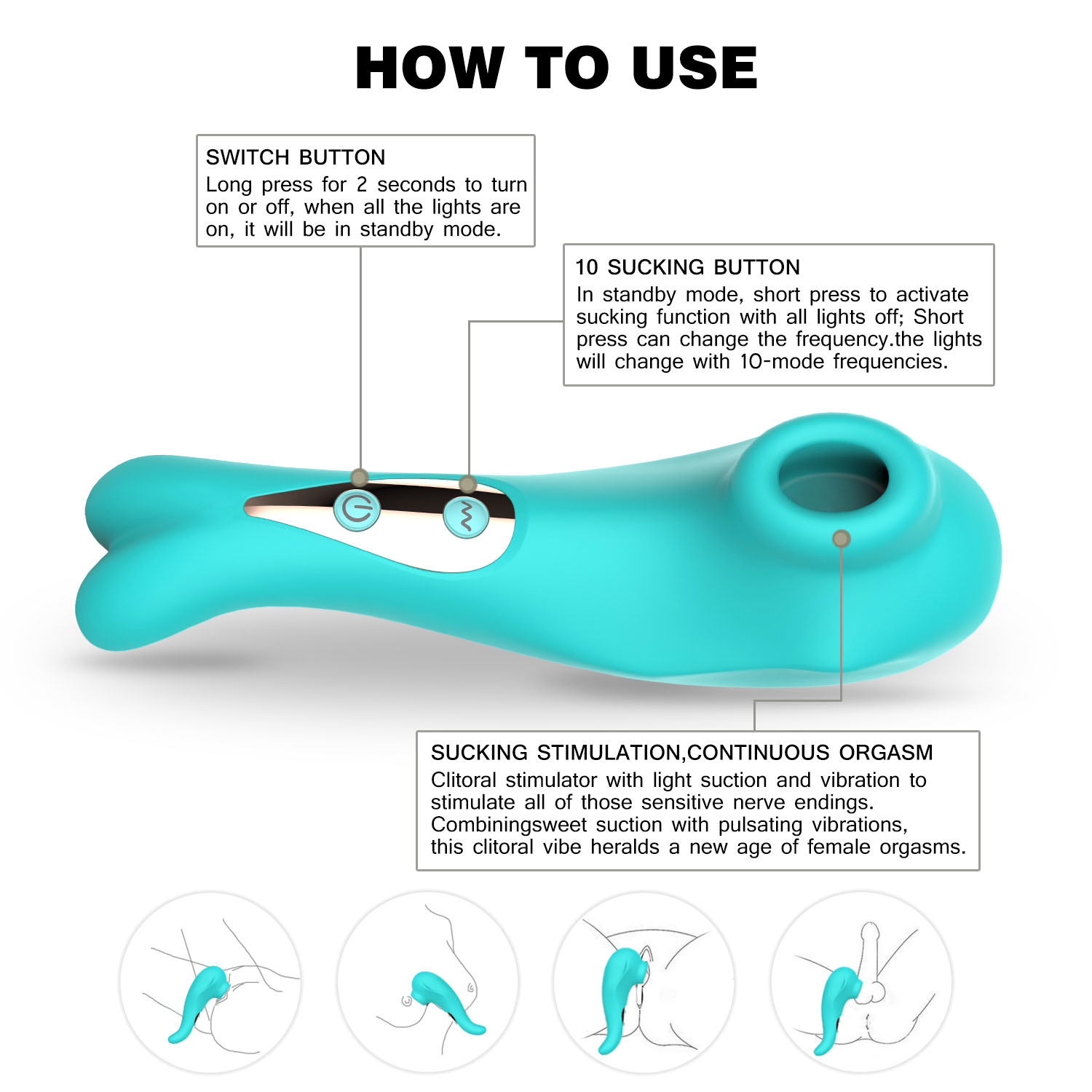 WY0528 HONEY- Sex Toys 10 Mode Vibration Waterproof Clitoral Vagina  Stimulate Sucking Vibrator For Women – szwinyi.com