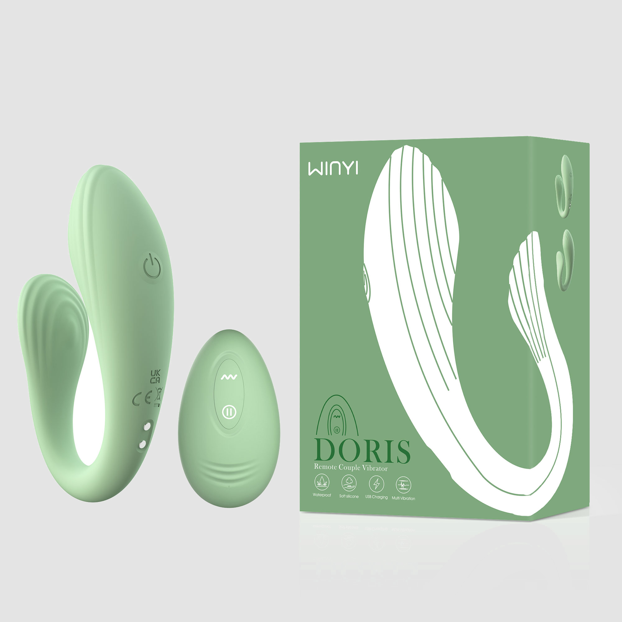 WINYI OEM Sex Toy Liquid Silicone Couple Egg Vibrator