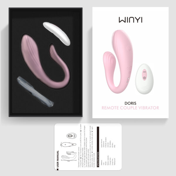 Wy0614 Doris-OEM Remote Control C Shape Couple Egg Vibrator produced by WINYI sex toy manufacturer