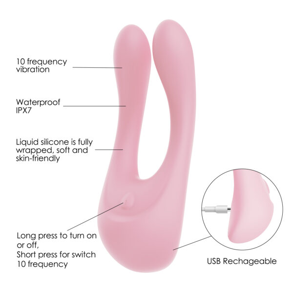 WY0658-clitoral vibrator -WINYI 2023 new multi-function sex toy for women couple-nipple and clitoral stimulator and cock ring 2 in 1 adult toy- manufacturer-OEM ODM custom vibrator sex toy