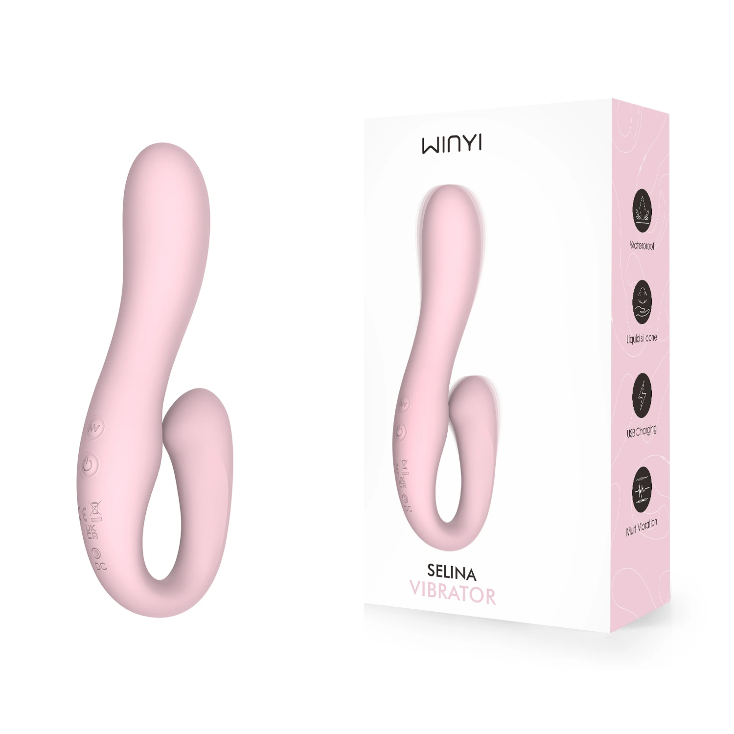 WY0624 Selina-Woman Adult Clitoris Stimulate G Spot Double Motors Vibrator Strapless Strap On Dildo For Lesbian-produced by WINYI sex toy manufacturer