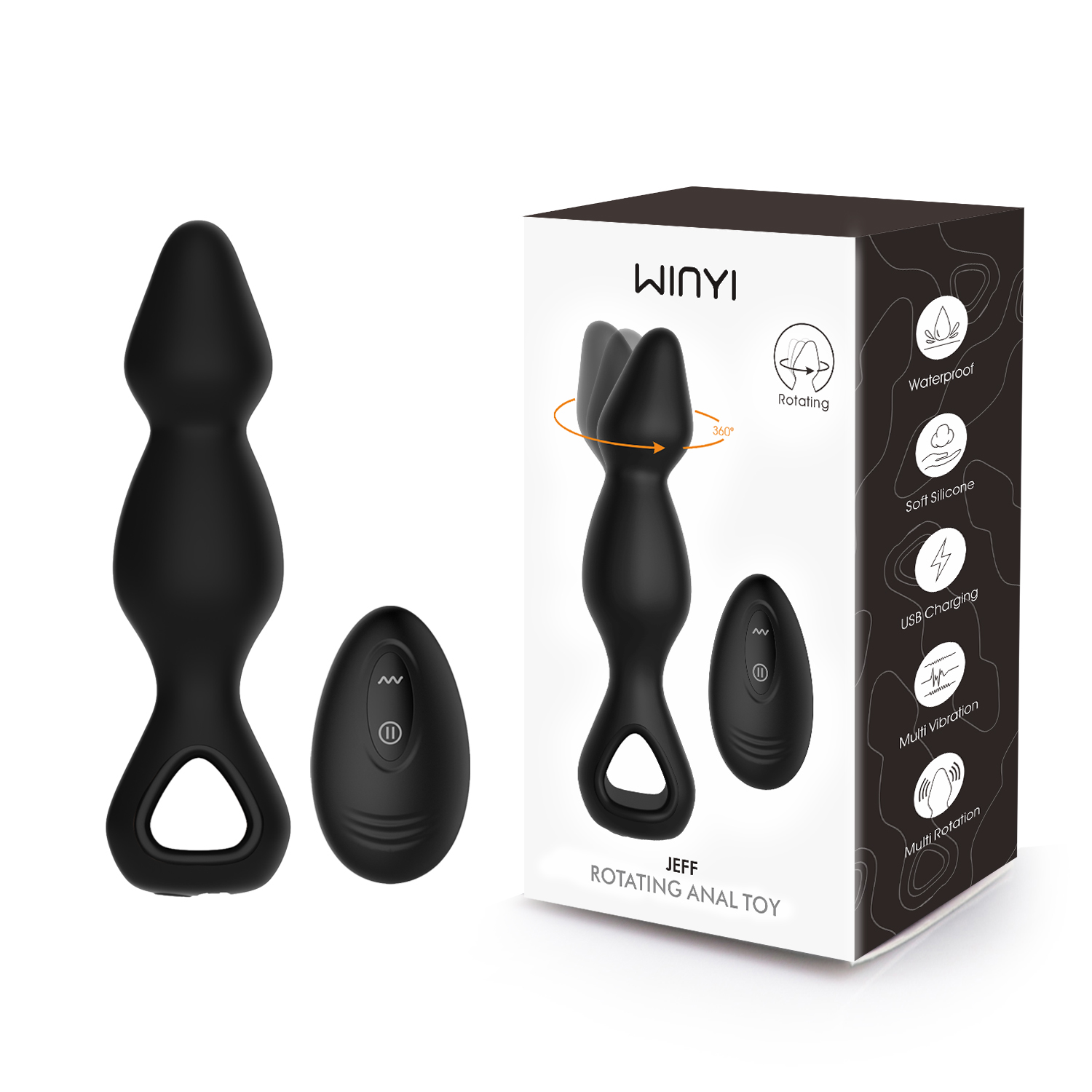 New Silicone Butt Plug Beaded Vibrator-WY0685 JEFF produced by WINYI sex toy manufacturer