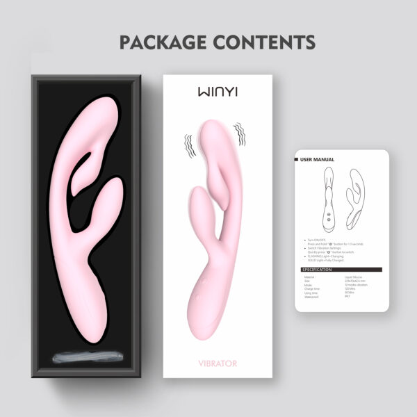 Triple Rabbit Vibrator, WINYI new erotic items-WY0716 ALISA-produced by WINYI sex toy factory