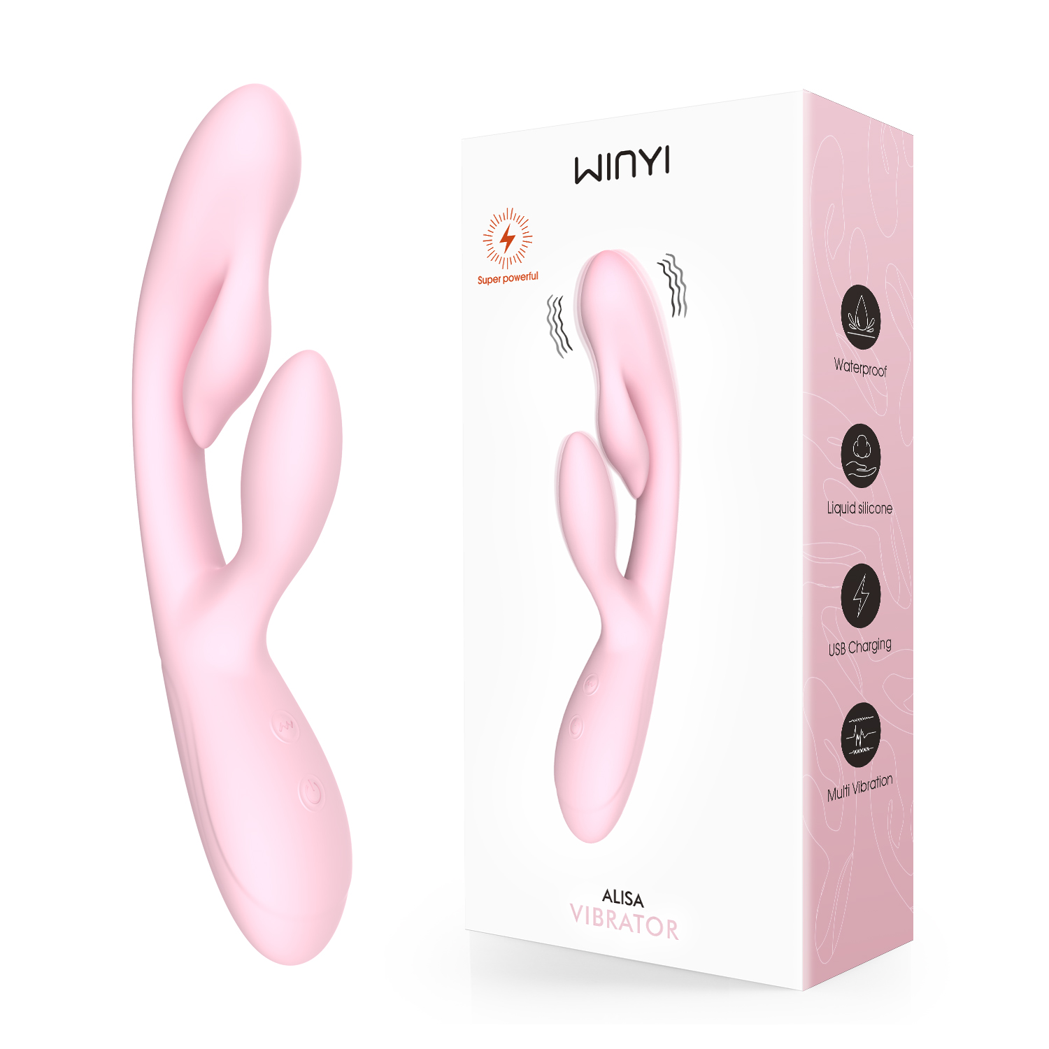 Triple Rabbit Vibrator, WINYI new erotic items-WY0716 ALISA-produced by WINYI sex toy factory